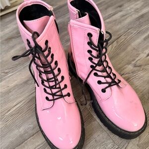 Steve Madden Pink Lace-Up Boots